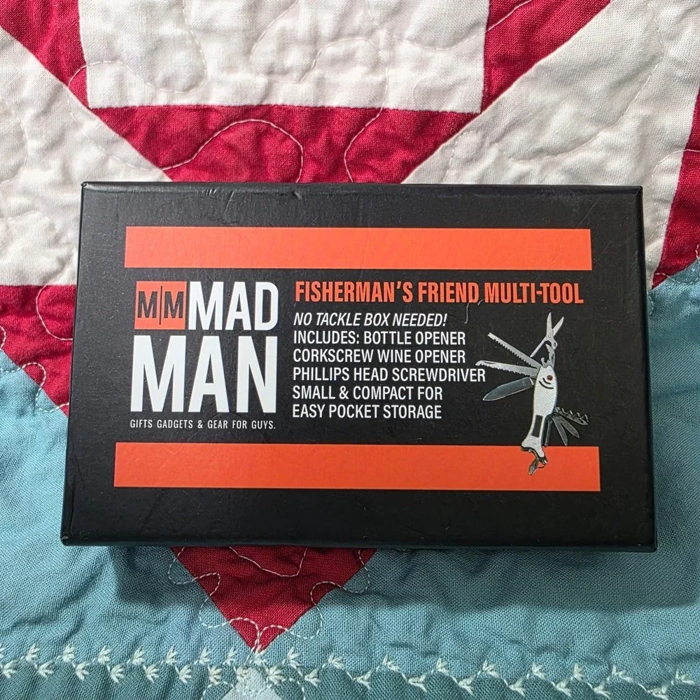 Mad Man Fisherman's Friend Multi-Tool Silver Fish Shaped Pocket Tool New
